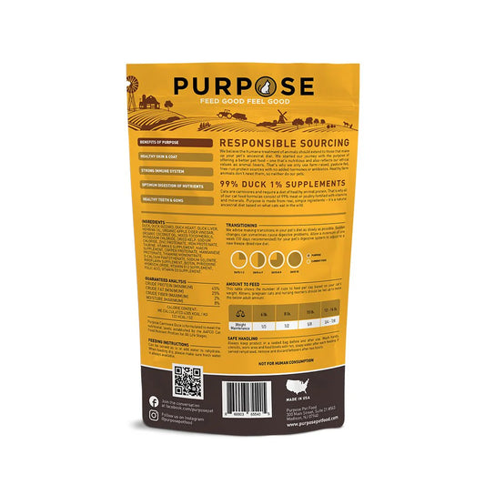 PURPOSE 貓糧 凍乾脫水生肉肉粒主糧 單一蛋白 鴨肉 9oz