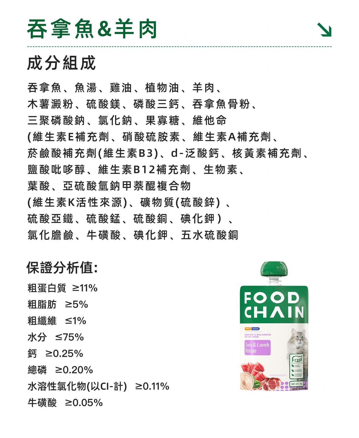 FOOD CHAIN 全營養貓用生骨肉主食醬包 80g
