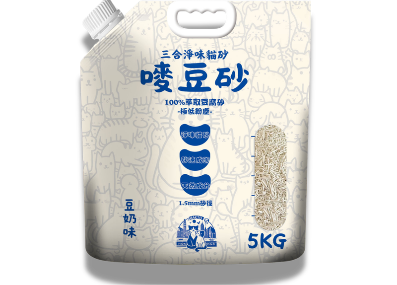 Makto 嘜豆 - 嘜豆砂 1.5MM 豆腐貓砂 (16.5L/5kg) 豆奶味
