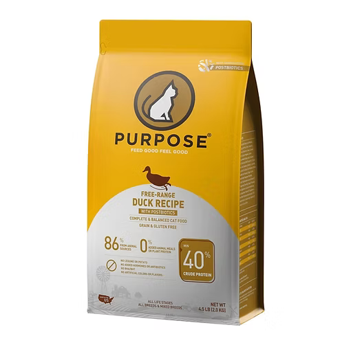 PURPOSE 無穀物全貓主糧 鴨肉+白魚（後生元）配方 (4.5lbs / 10lbs)