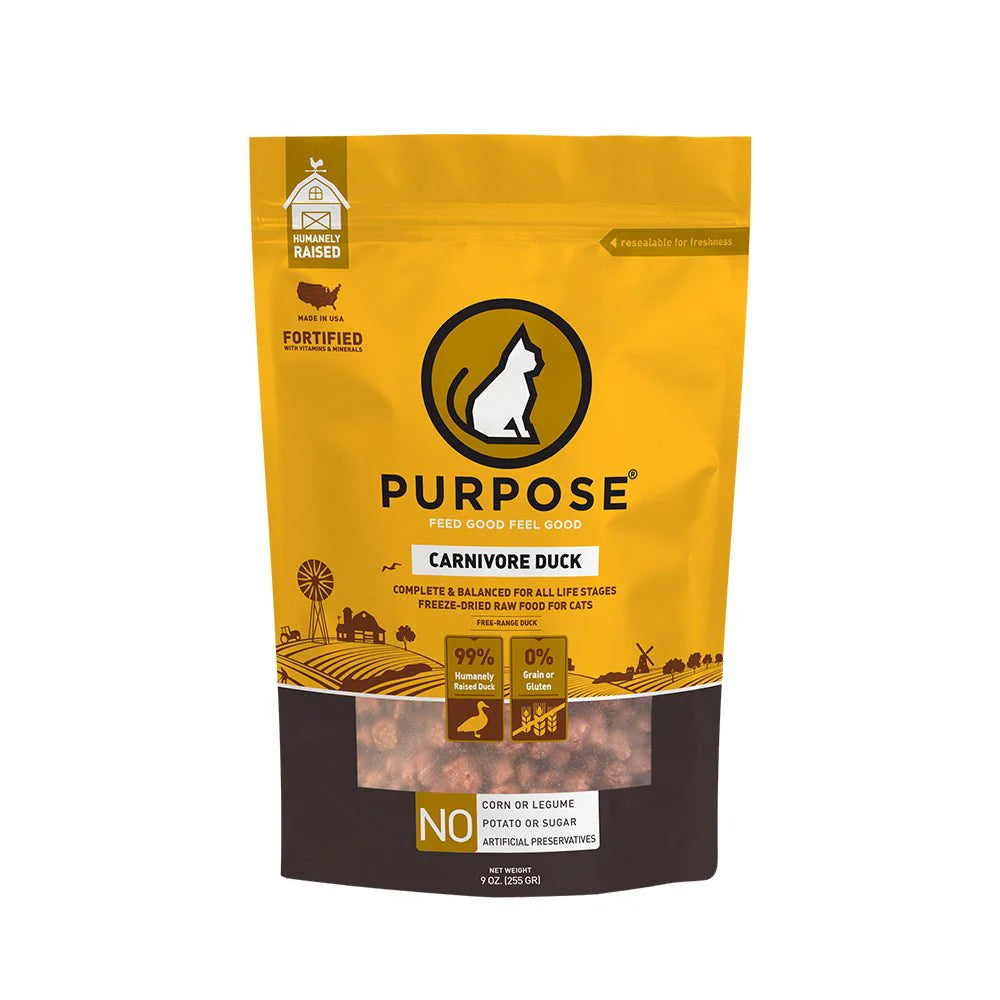 PURPOSE 貓糧 凍乾脫水生肉肉粒主糧 單一蛋白 鴨肉 9oz