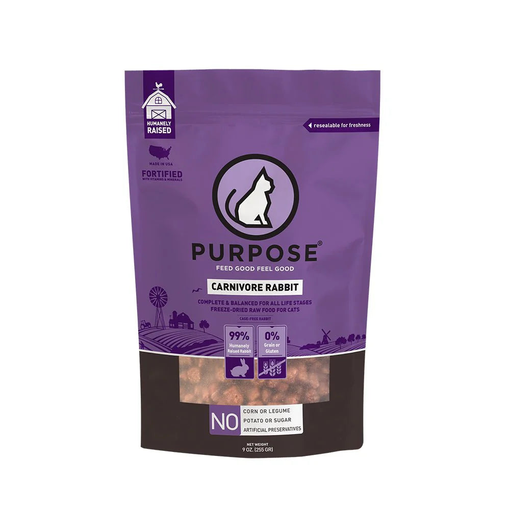 PURPOSE 貓糧 凍乾脫水生肉肉粒主糧 單一蛋白 兔肉 9oz