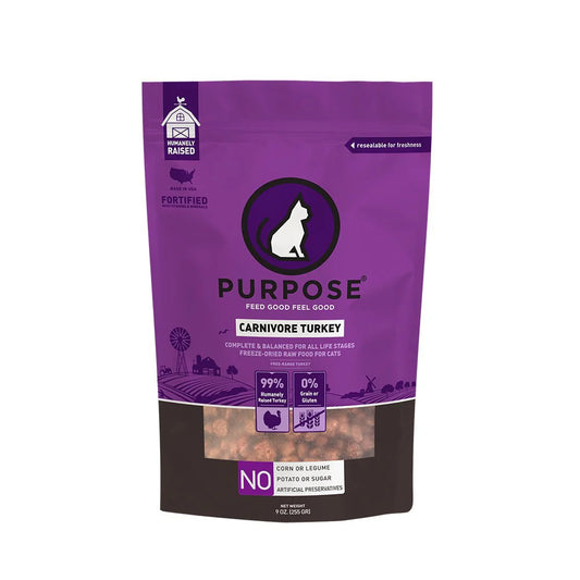 PURPOSE 貓糧 凍乾脫水生肉肉粒主糧 單一蛋白 火雞肉 9oz