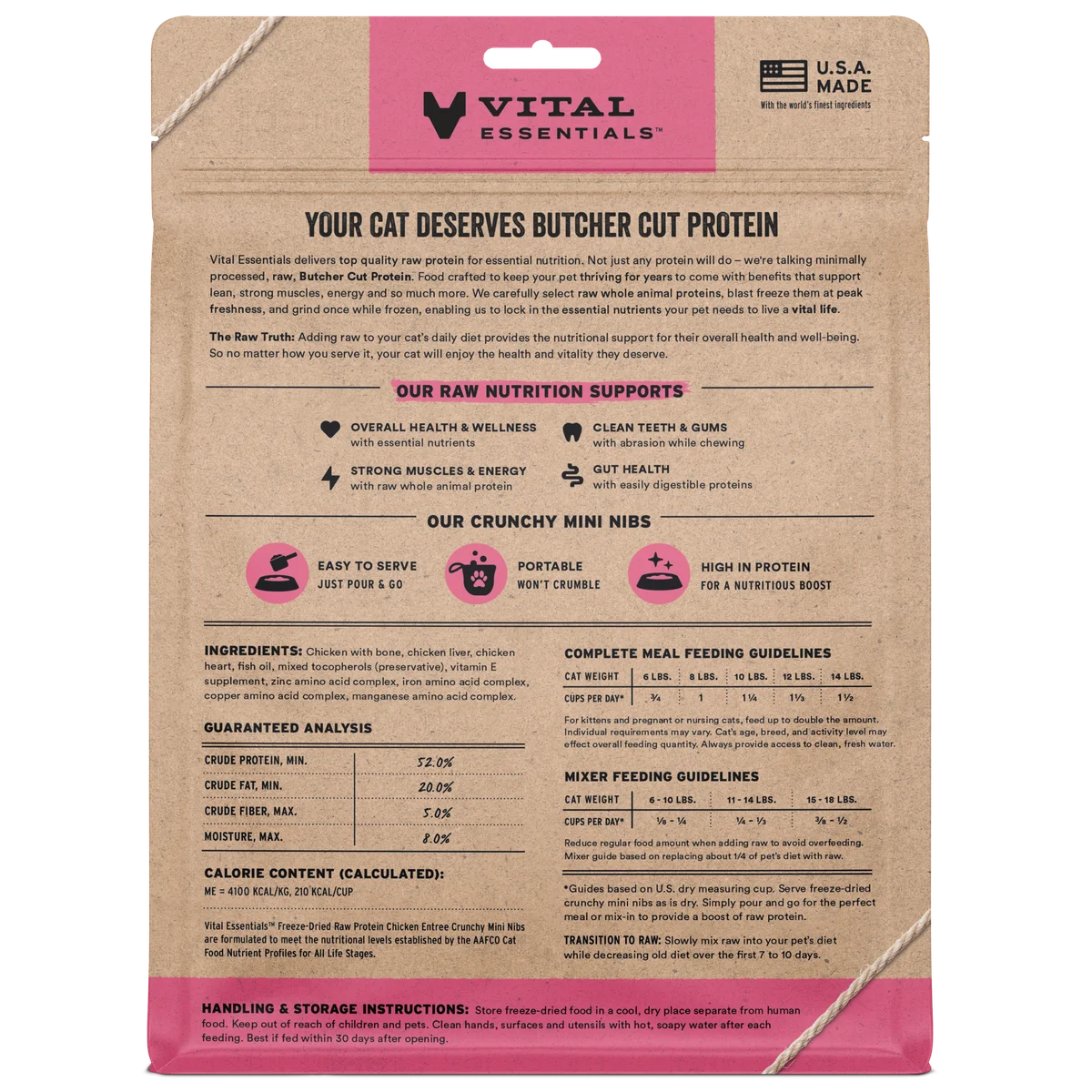 VITAL ESSENTIALS 雞肉 凍乾迷你肉粒 貓主糧 (8oz/12oz)