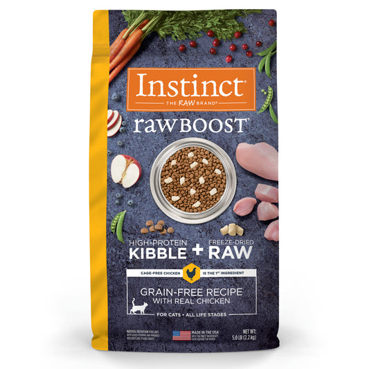Instinct-RawBoost 無穀物+凍乾生肉粒系列 全貓(雞) 5/10lbs